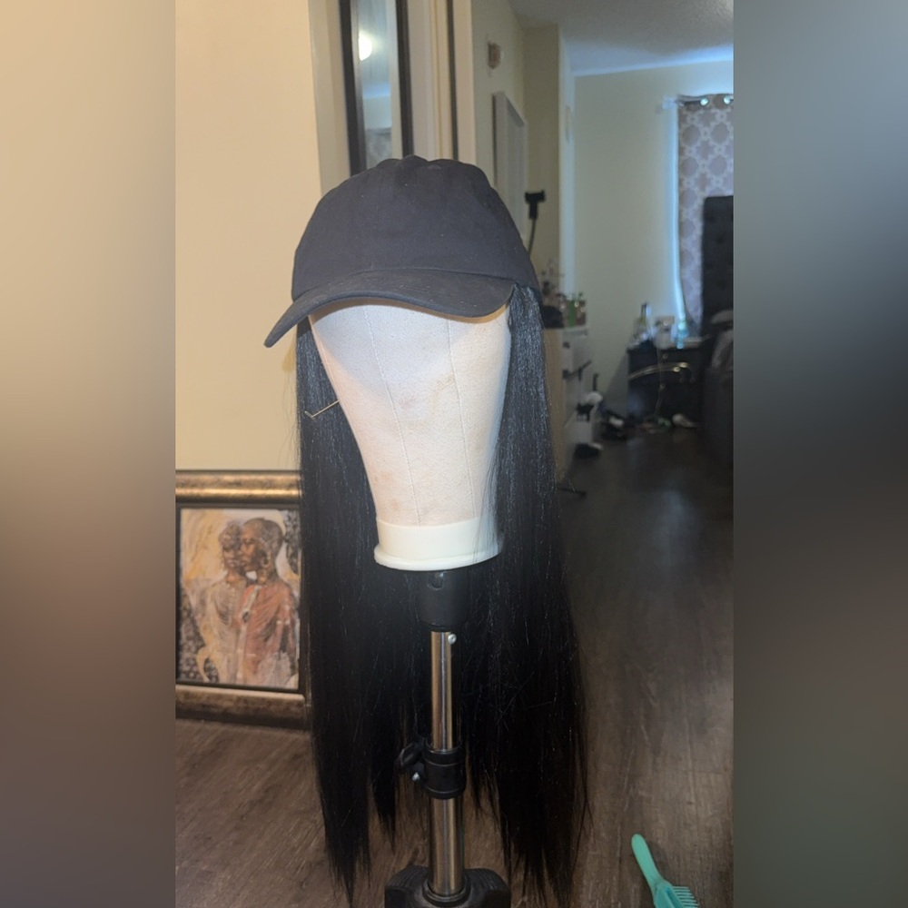 Black Hair Extension with Cap